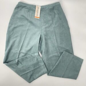 NWT Alfred Dunner Pants Womens 18P Teal Classic Fit‎ Pant Elastic Comfort Waist